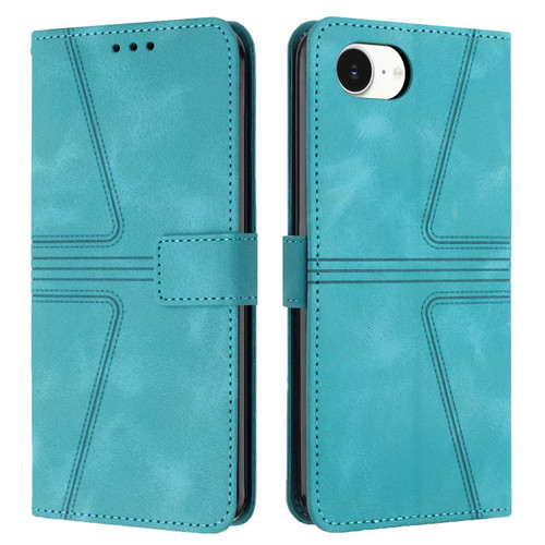 iPhone 16e / 17e Triangle Solid Color Leather Phone Case - Green