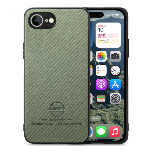 iPhone 16e / 17e Twill Fabric Leather Skin Back Phone Case - Green