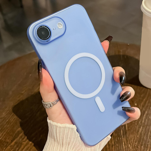 iPhone 16e / 17e Ultra-thin MagSafe Frosted PC Phone Case - Clear Blue