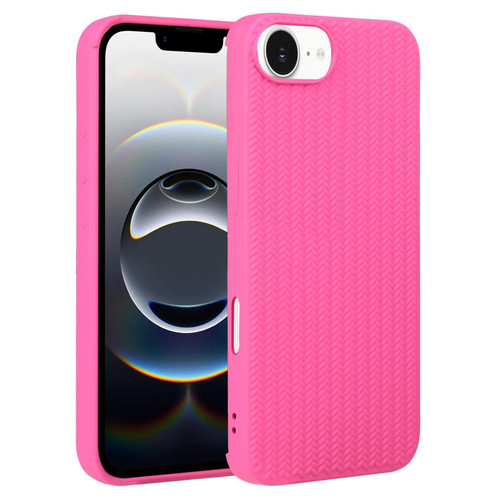 iPhone 16e / 17e Weave Texture Silicone Phone Case - Rose Red