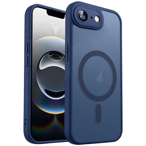 iPhone 16e / 17e XDcase Skin Feel Magnetic Frosted Phone Case with Lens Film - Midnight Blue