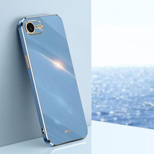 iPhone 16e / 17e XINLI Straight Edge 6D Electroplate TPU Phone Case - Celestial Blue