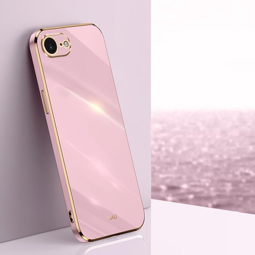 iPhone 16e / 17e XINLI Straight Edge 6D Electroplate TPU Phone Case - Cherry Purple