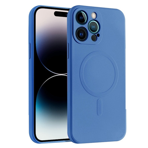 iPhone 14 Pro Max Liquid Silicone Full Coverage Magsafe Phone Case  - Blue