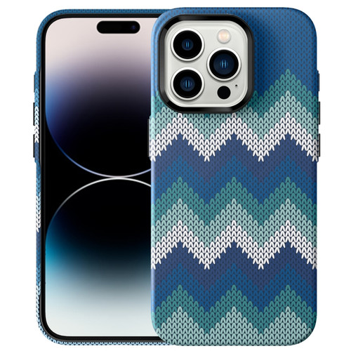 iPhone 14 Pro Max Textile Texture Matte Ultra-thin Phone Case - Sea ??Blue