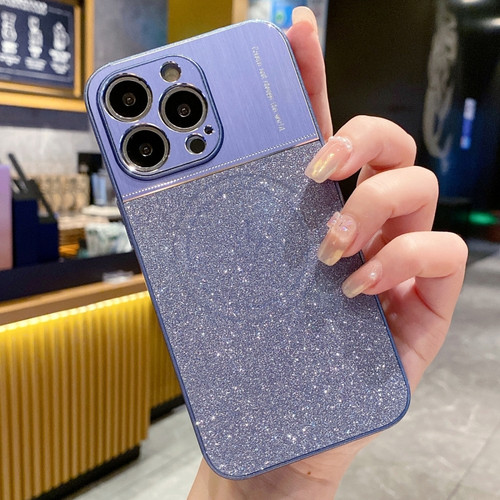 iPhone 14 Pro Max Magsafe Magnetic Metallic Glitter Powder Shockproof Phone Case - Blue