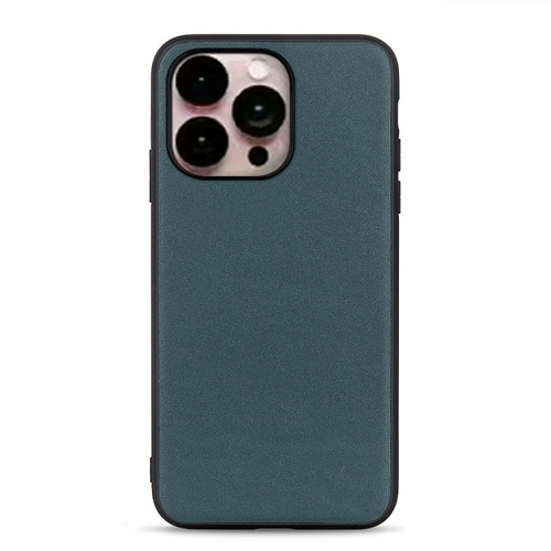 iPhone 14 Pro Max Lambskin Texture Genuine Leather Phone Case  - Green