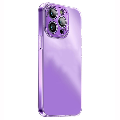 iPhone 14 Pro Max PC Crystal Clear Frosted Phone Case - Purple