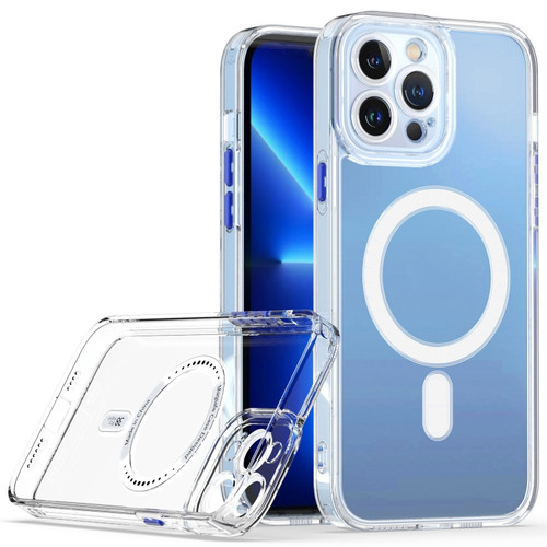 iPhone 14 Pro Max Cat-eye TPU Acrylic Magsafe Phone Case  - Blue