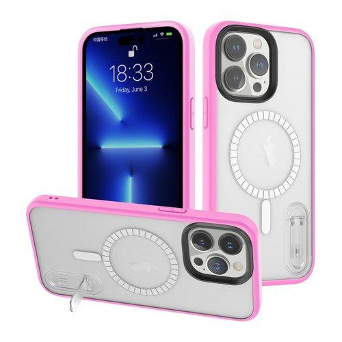 iPhone 14 Pro Max Terminator MagSafe Magnetic Holder Phone Case - Transparent Pink