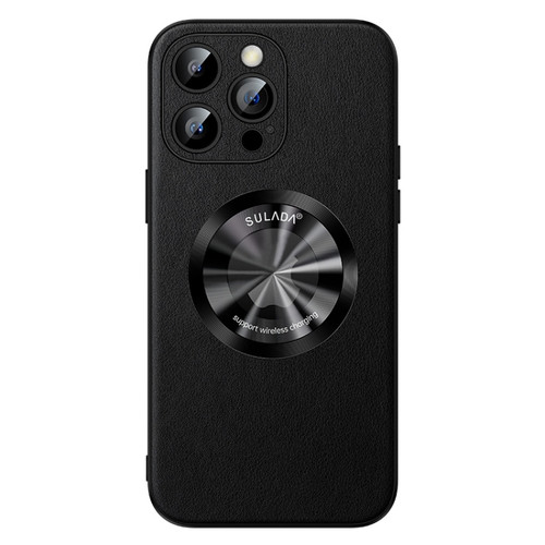 iPhone 14 Pro Max SULADA Microfiber Leather MagSafe Magnetic Phone Case - Black