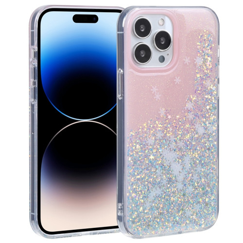 iPhone 14 Pro Max DFANS DESIGN Snowflake Starlight Shining Phone Case - Pink