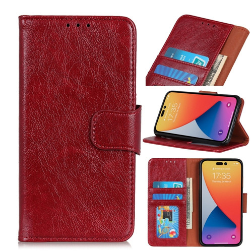 iPhone 14 Pro Max Nappa Texture Leather Case  - Red