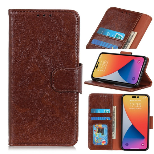 iPhone 14 Pro Max Nappa Texture Leather Case  - Brown