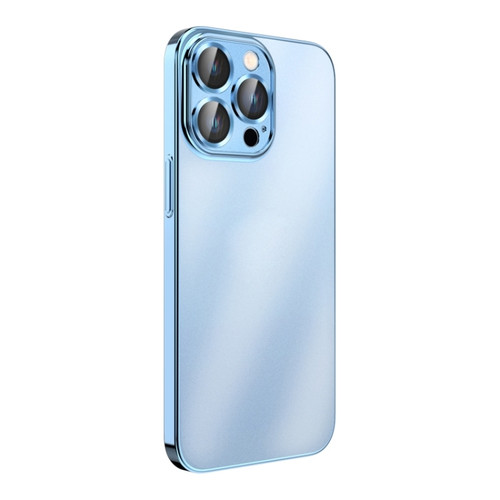 iPhone 14 Pro Max Plating Frosted Hardware Shockproof Phone Case  - Blue