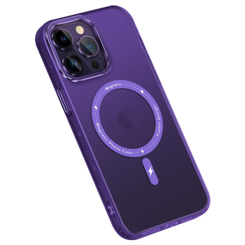 iPhone 14 Pro Max Colorful Series TPU+PC Magsafe Magnetic Phone Case - Purple