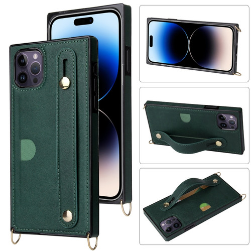 iPhone 14 Pro Max Crossbody Lanyard Shockproof Protective Phone Case  - Green