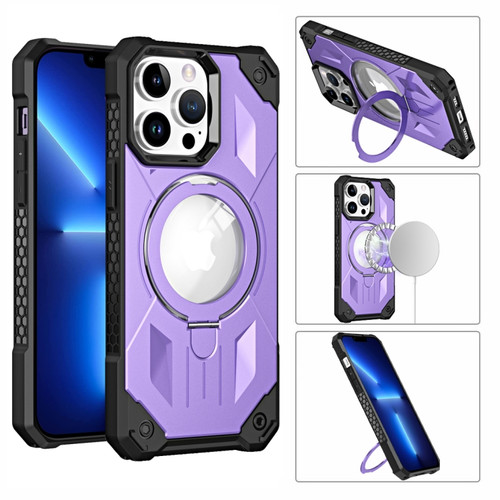 iPhone 14 Pro Max MagSafe Magnetic Holder Phone Case - Dark Purple
