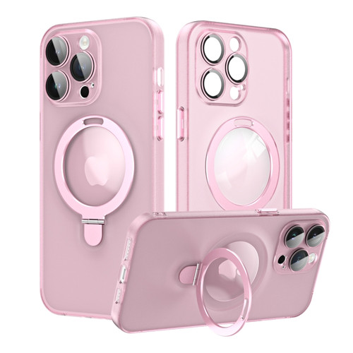 iPhone 14 Pro Max MagSafe Magnetic Multifunctional Holder Phone Case - Pink