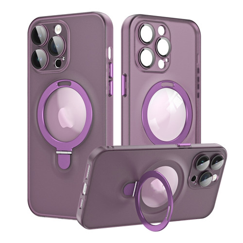 iPhone 14 Pro Max MagSafe Magnetic Multifunctional Holder Phone Case - Purple
