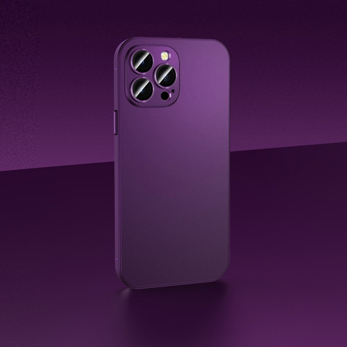iPhone 14 Pro Max Skin Feel Frosted Metal Phone Case - Purple