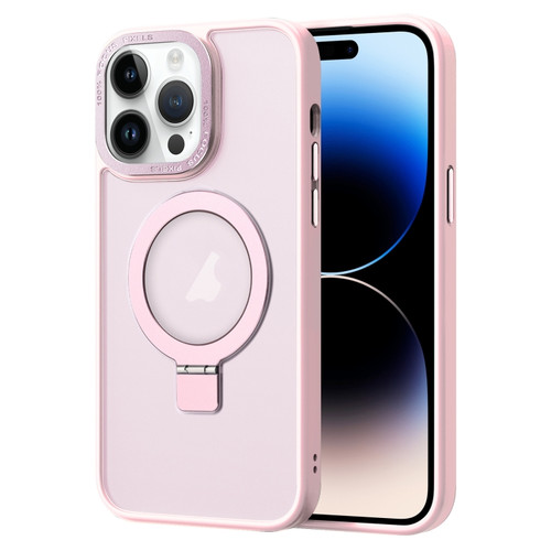 iPhone 14 Pro Max Skin Feel MagSafe Magnetic Holder Phone Case - Pink