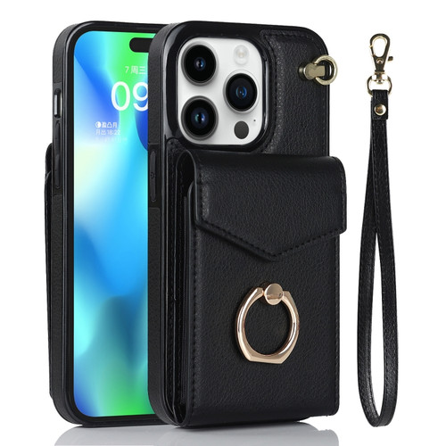 iPhone 14 Pro Max Anti-theft RFID Card Slot Phone Case - Black
