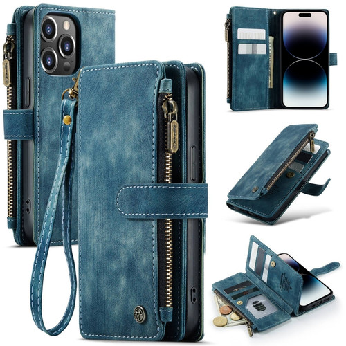 iPhone 14 Pro Max CaseMe C30 Multifunctional Phone Leather Case  - Blue