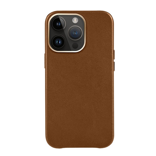 iPhone 14 Pro Max Mutural Mingdian Series PU + PC Full Coverage Shockproof Case - Brown