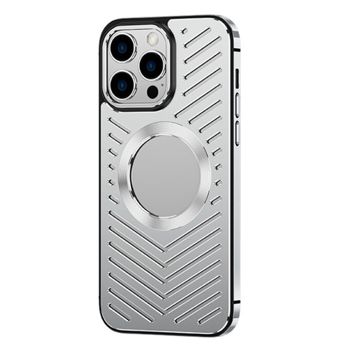iPhone 14 Pro Max MagSafe Magnetic Metal Cooling Phone Case - Silver