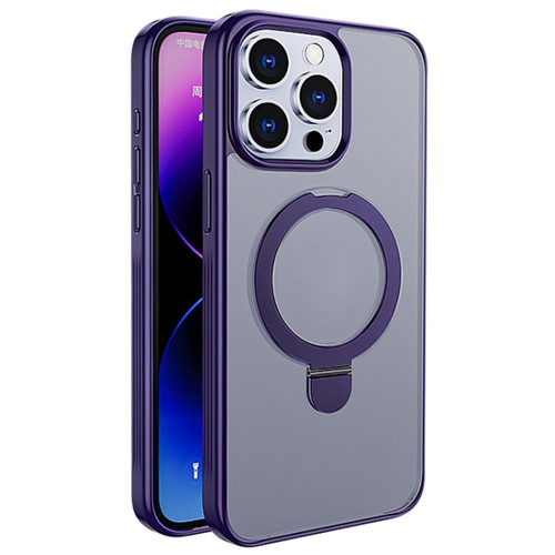 iPhone 14 Pro Max Multifunctional MagSafe Holder Phone Case - Purple