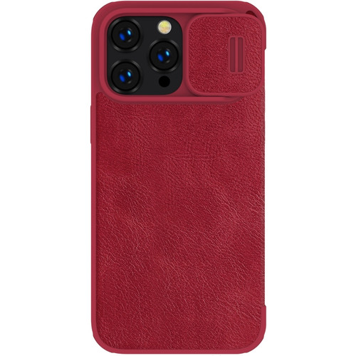 iPhone 14 Pro Max NILLKIN QIN Series Pro Crazy Horse Texture Leather Case - Red