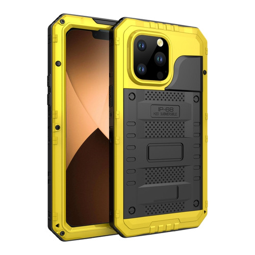 iPhone 14 Pro Max Shockproof Waterproof Dustproof Metal + Silicone Phone Case - Yellow