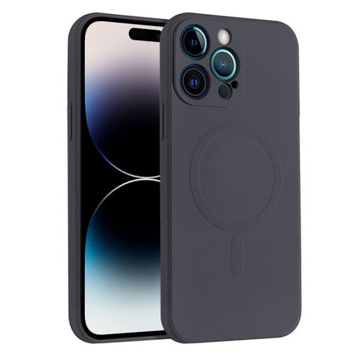 iPhone 14 Pro Liquid Silicone Full Coverage Magsafe Phone Case - Black