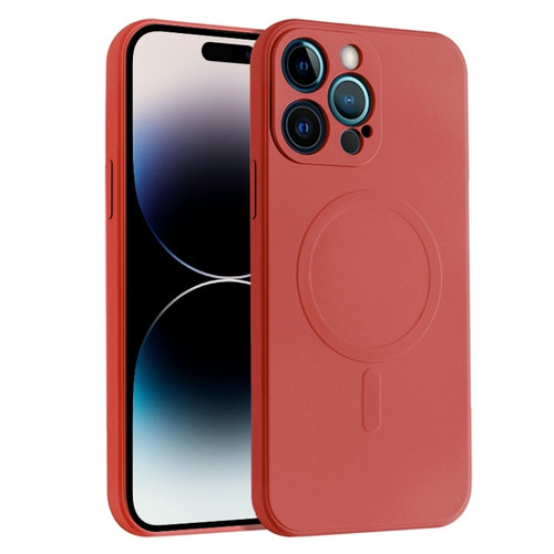 iPhone 14 Pro Liquid Silicone Full Coverage Magsafe Phone Case - Dark Red