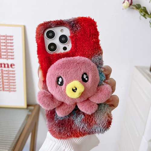 iPhone 14 Pro Octopus Plush TPU Phone Case - Red