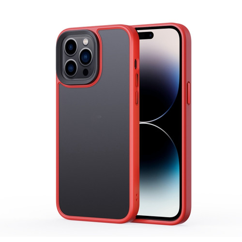 iPhone 14 Pro Frosted Back Shockproof Phone Case - Red