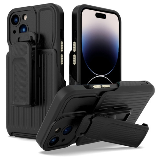 iPhone 14 Pro Explorer Series Back Clip Holder PC Phone Case - Black