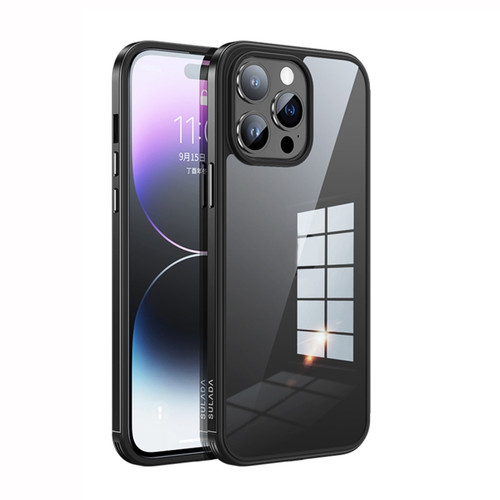 iPhone 14 Pro SULADA Metal Frame + Nano Glass + TPU Phone Case - Black