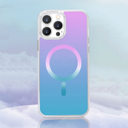 iPhone 14 Pro Gradient Magsafe Magnetic Phone Case - Pink Blue