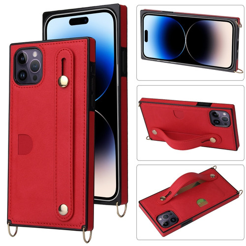 iPhone 14 Pro Crossbody Lanyard Shockproof Protective Phone Case - Red