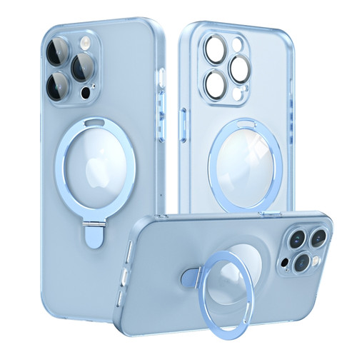iPhone 14 Pro MagSafe Magnetic Multifunctional Holder Phone Case - Blue