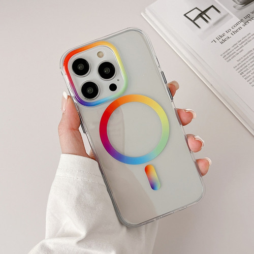 iPhone 14 Pro Rainbow MagSafe Magnetic Phone Case - Transparent