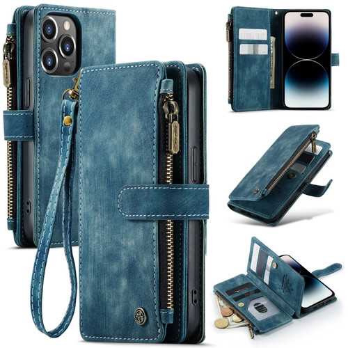 iPhone 14 Pro CaseMe C30 Multifunctional Phone Leather Case - Blue