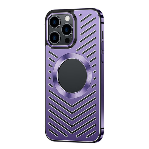 iPhone 14 Pro MagSafe Magnetic Metal Cooling Phone Case - Purple
