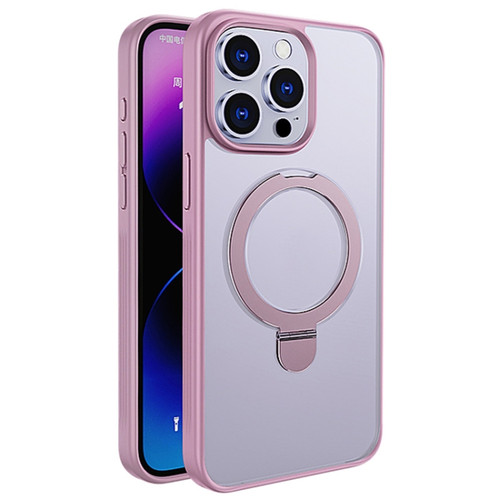 iPhone 14 Pro Multifunctional MagSafe Holder Phone Case - Pink