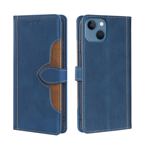 iPhone 14 Skin Feel Magnetic Buckle Leather Phone Case  - Blue