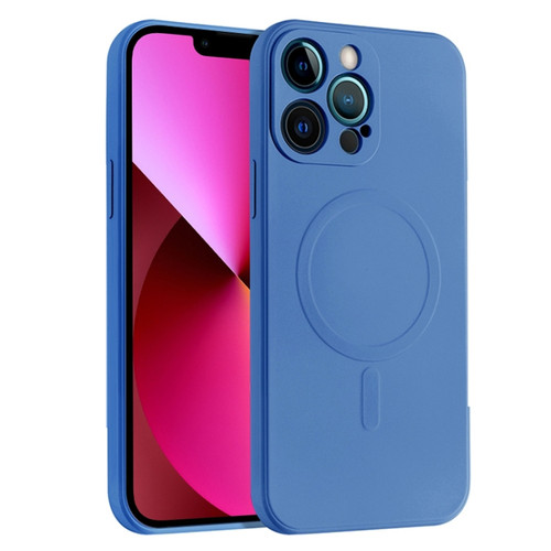 iPhone 14 Liquid Silicone Full Coverage Magsafe Phone Case  - Blue