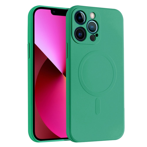 iPhone 14 Liquid Silicone Full Coverage Magsafe Phone Case  - Dark Green