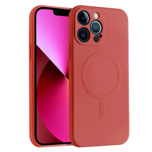 iPhone 14 Liquid Silicone Full Coverage Magsafe Phone Case  - Dark Red